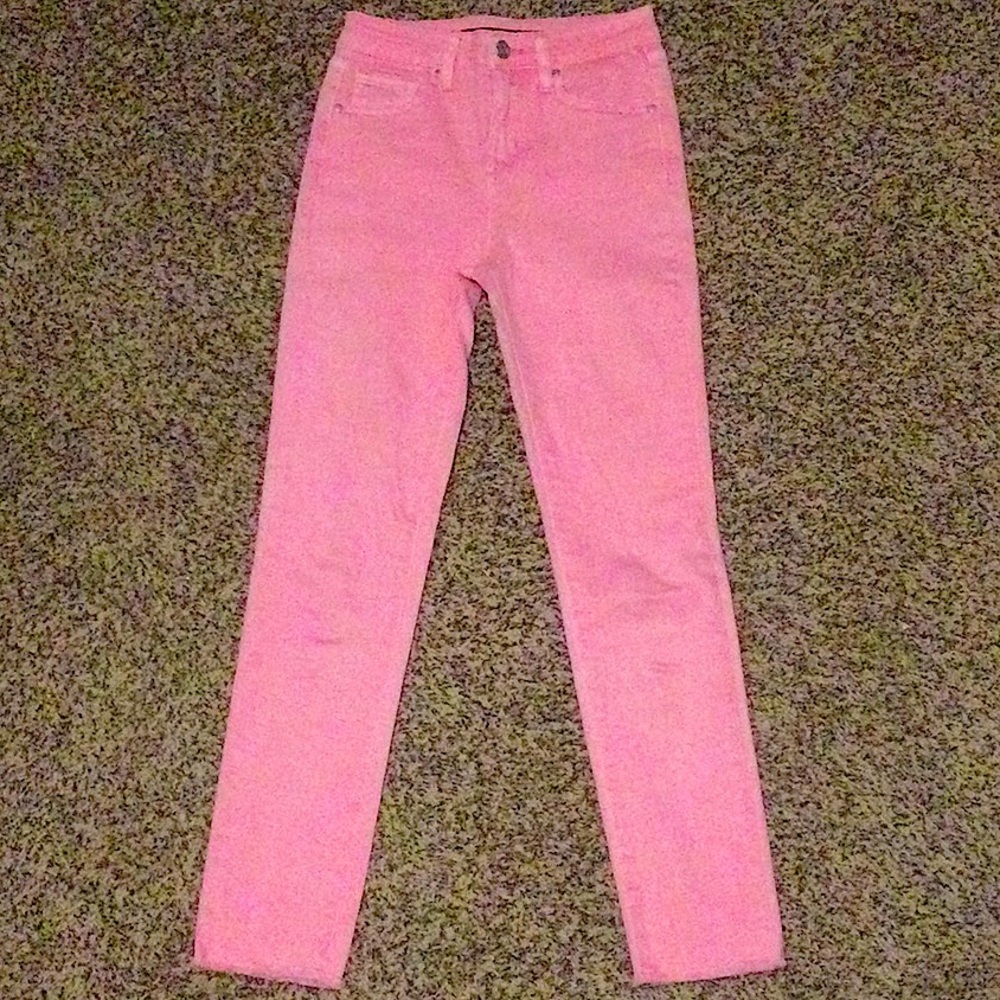 Pink jeans.
